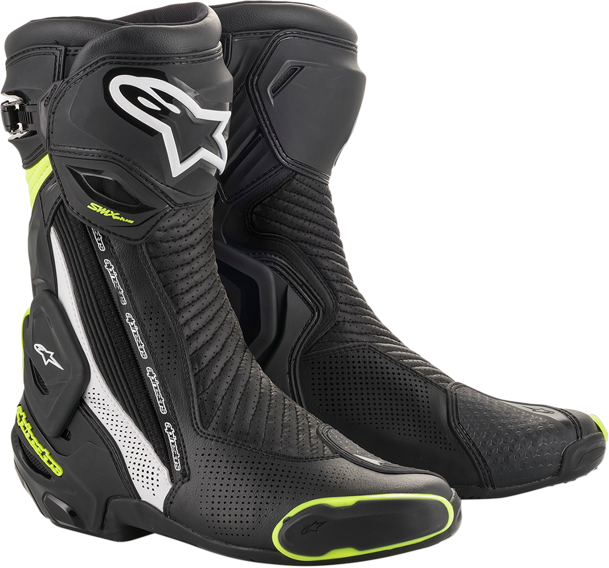 Alpinestars SMX Plus Vented Boots Black/White/Yellow - US 11.5 / EU 46
