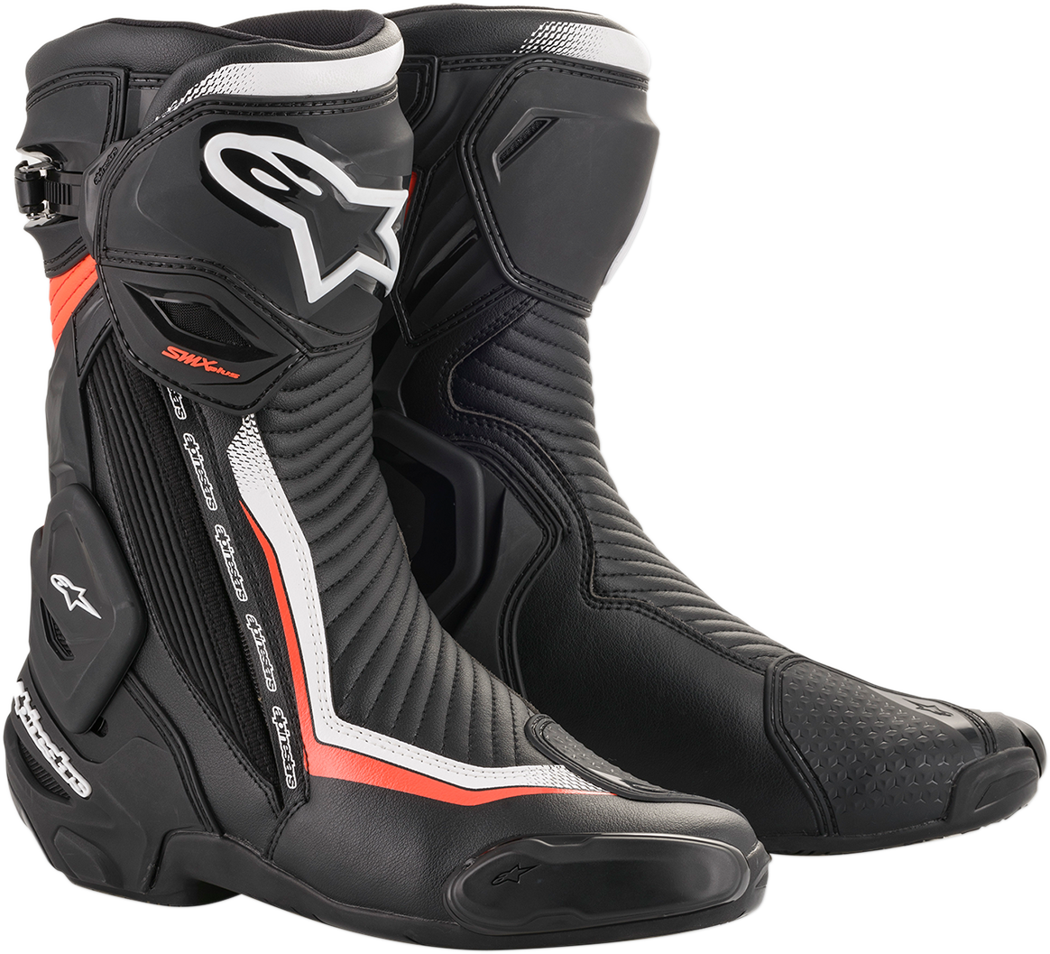 Alpinestars SMX Plus Boots - Black/White/Red Fluorescent - US 8 / EU 42