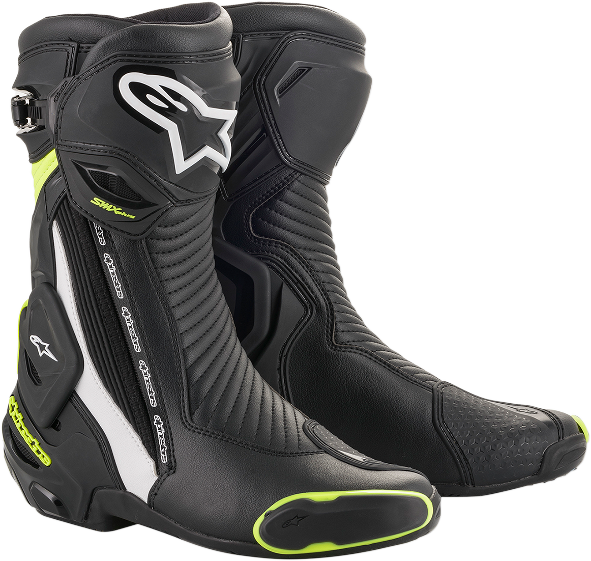 Alpinestars SMX Plus Boots - Black/White/Yellow Fluorescent - US 8 / EU 42