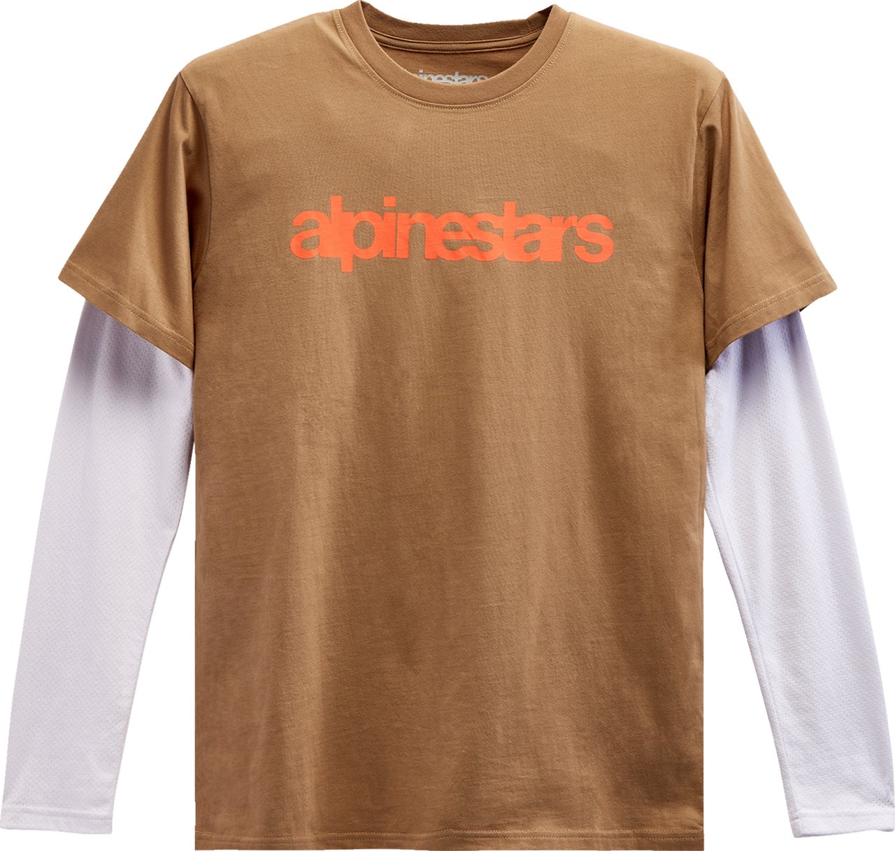 Alpinestars Stack Long-Sleeve Knit T-Shirt - Sand/Warm Red - Large