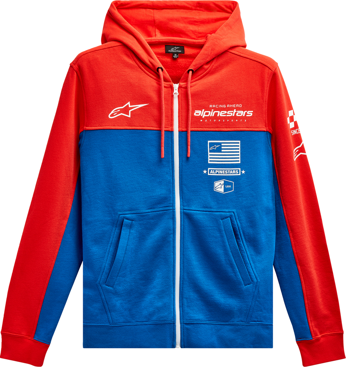 Alpinestars H Block Hoodie - Warm Red/Bright Blue - Medium