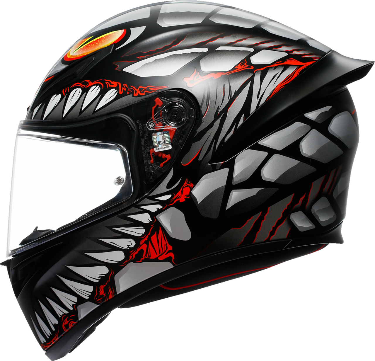 K1 S Helmet - Lyzard - Matte Black/Gray/Red - XL