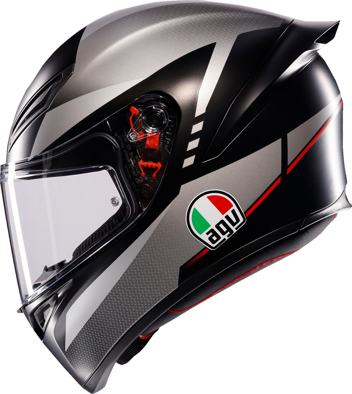 K1 S Helmet - Lap - Matte Black/Gray/Red - Small