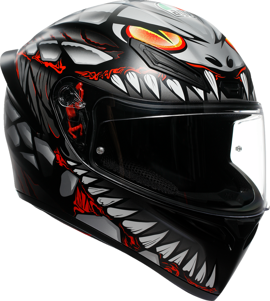 K1 S Helmet - Lyzard - Matte Black/Gray/Red - Small