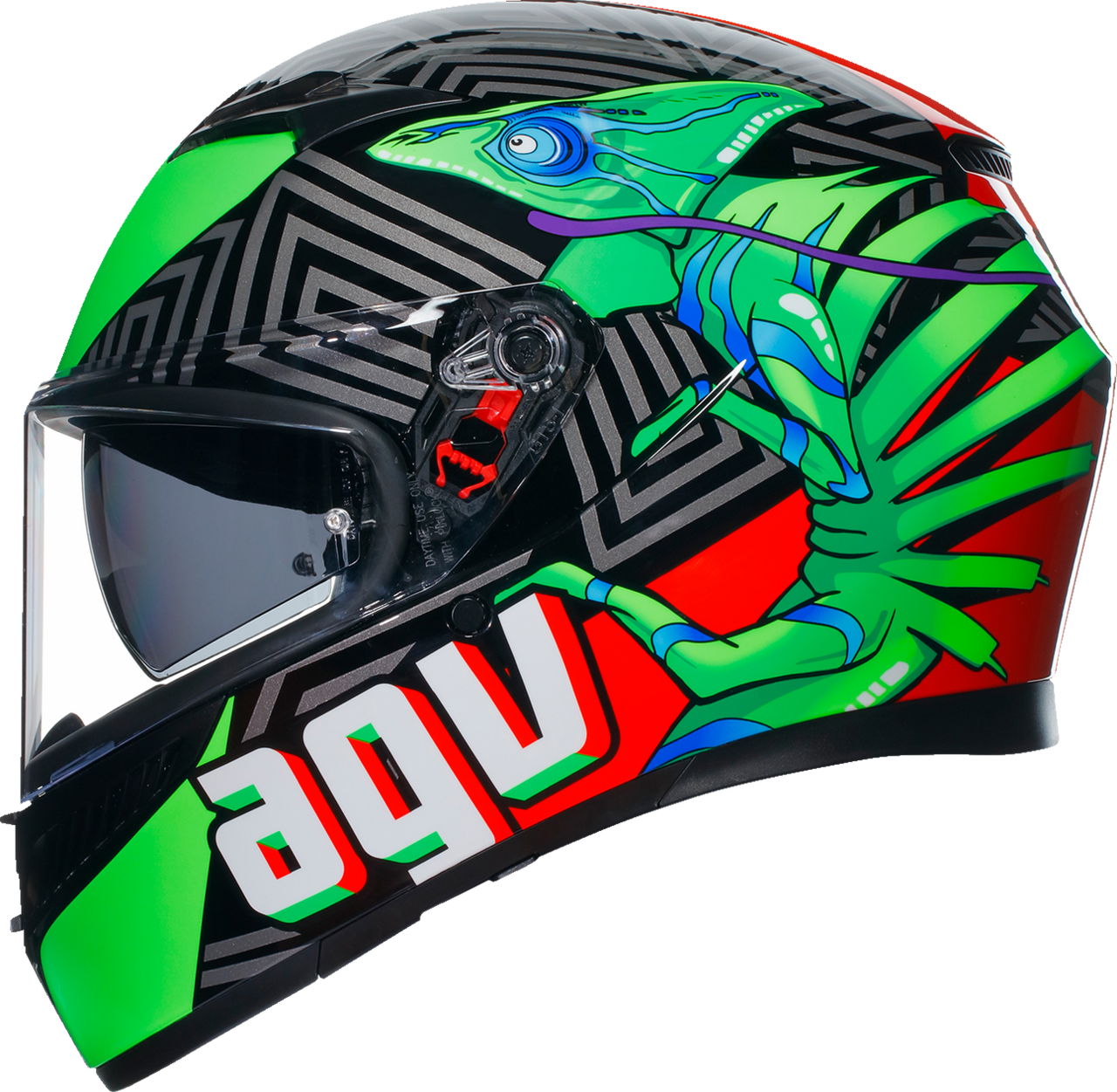 K3 Helmet - Kamaleon - Black/Red/Green - XL