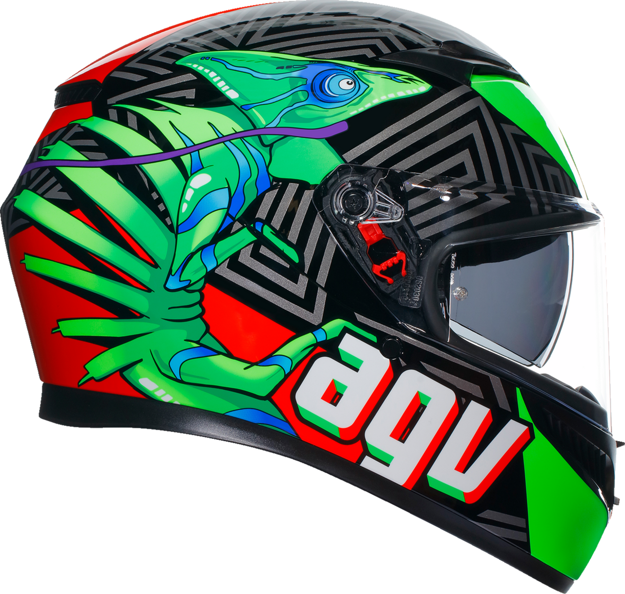 K3 Helmet - Kamaleon - Black/Red/Green - XL