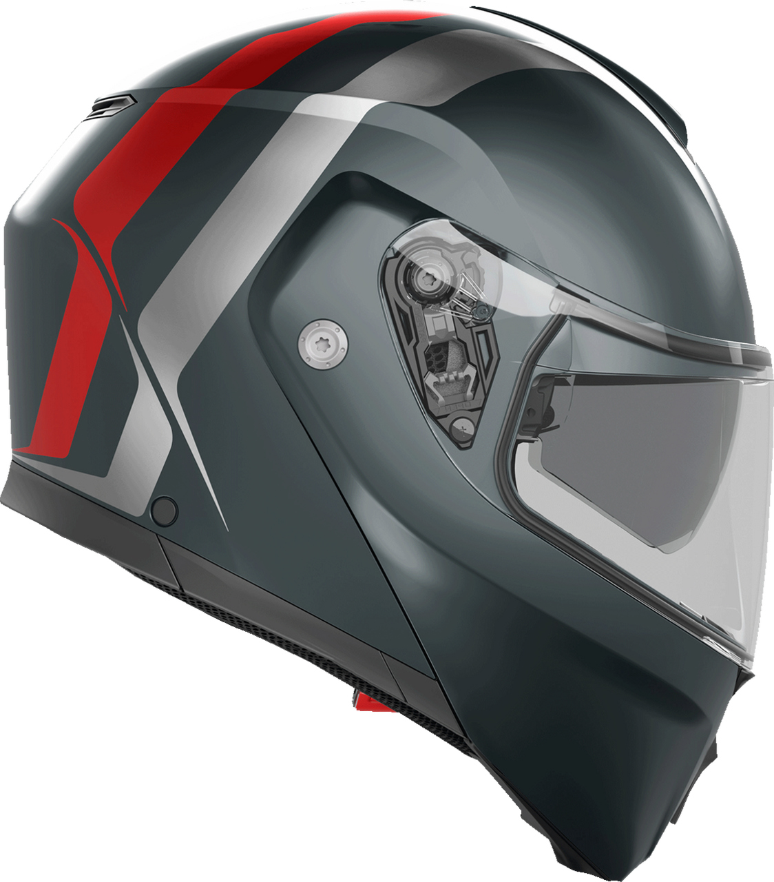 Streetmodular Helmet - Resia - Matte Gray/Silver/Red - Large
