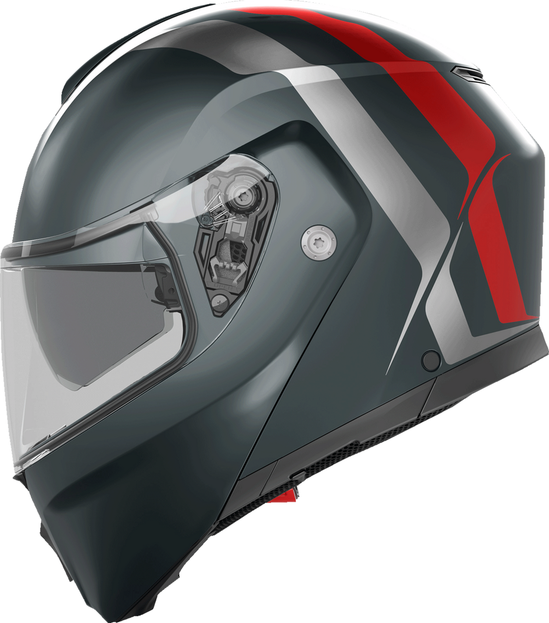 Streetmodular Helmet - Resia - Matte Gray/Silver/Red - Small