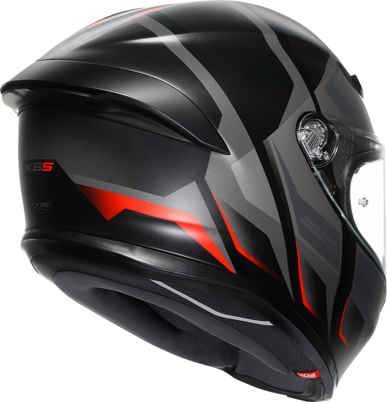 K6 S Helmet - Karve - Matte Black/Gray/Red - Medium