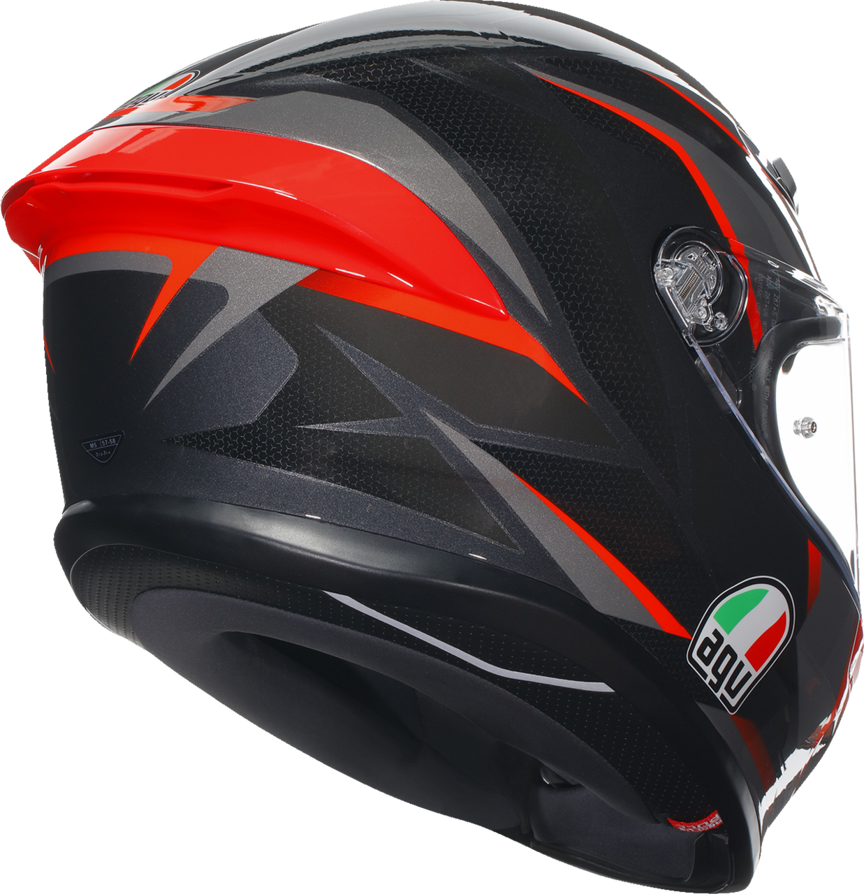 K6 S Helmet - Slashcut - Black/Gray/Red - Large