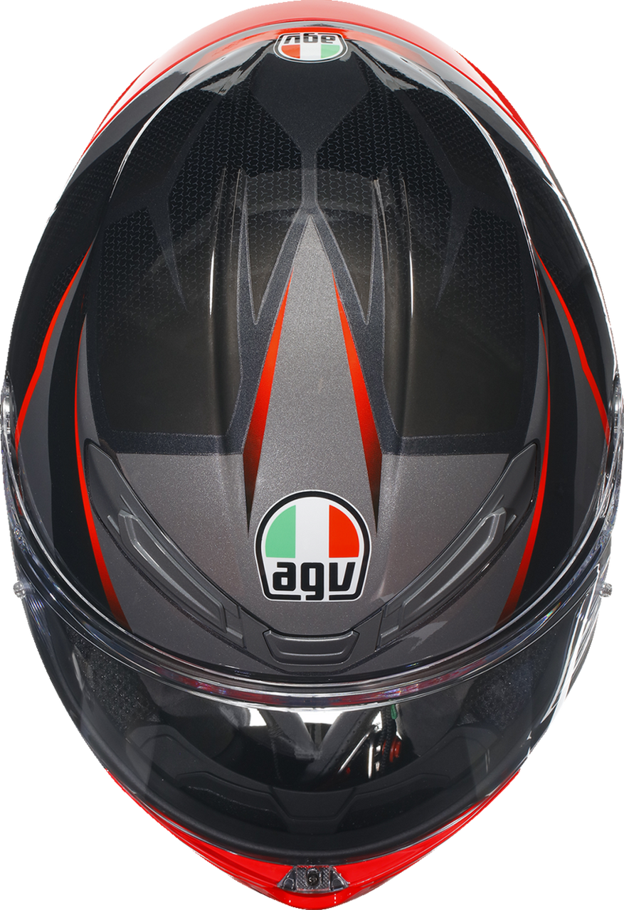 K6 S Helmet - Slashcut - Black/Gray/Red - Medium