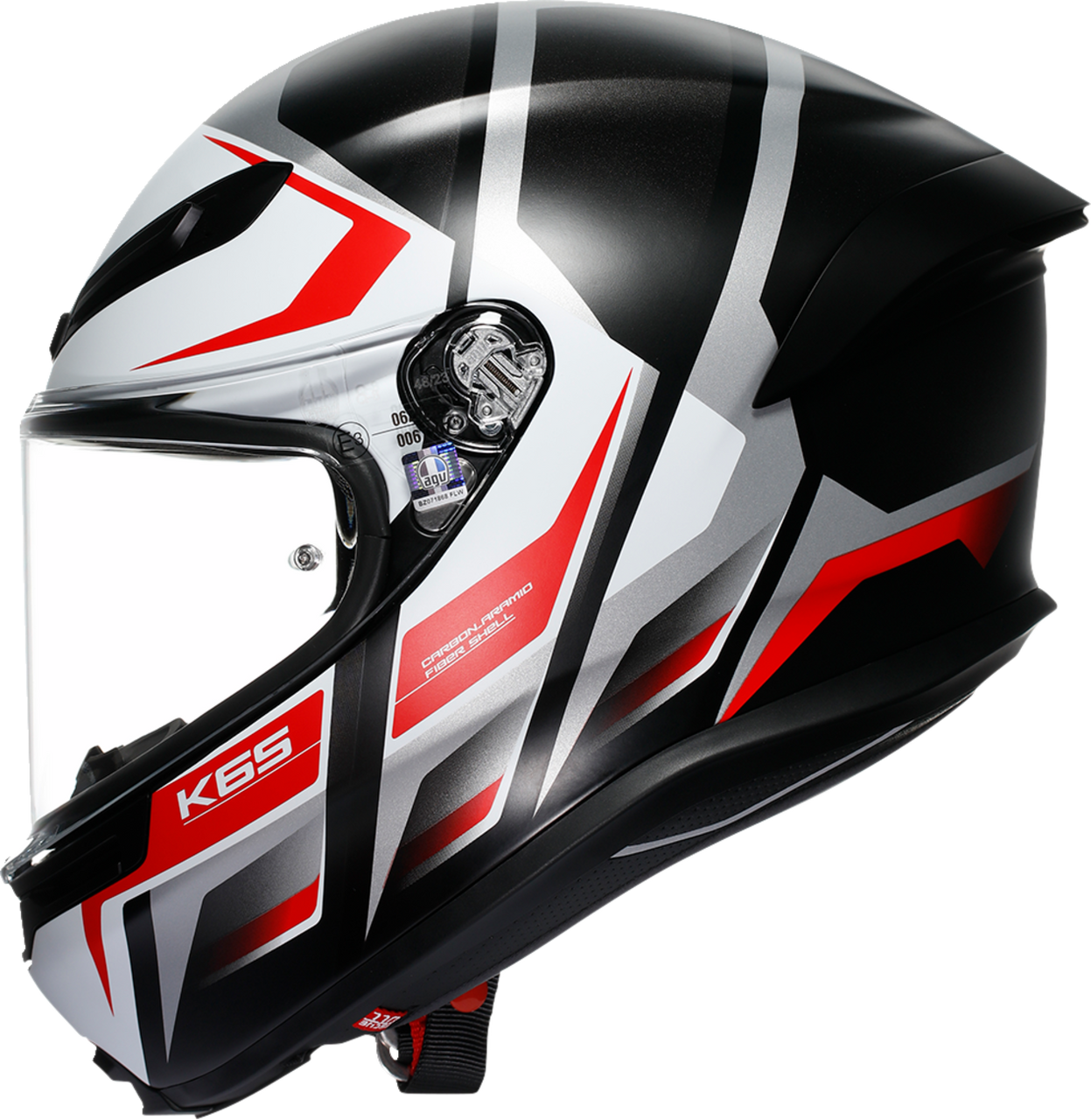 K6 S Helmet - Karve - Matte Black/White/Red - Large