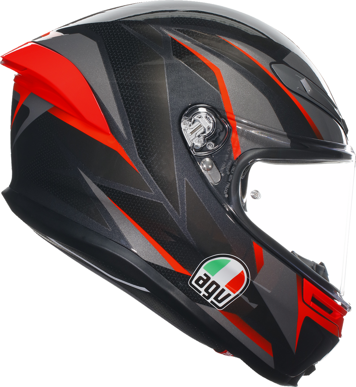 K6 S Helmet - Slashcut - Black/Gray/Red - 2XL
