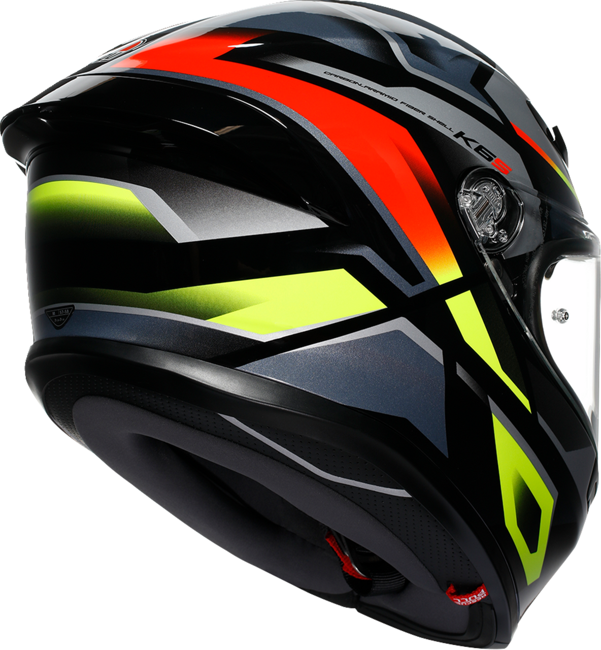 K6 S Helmet - Erazer - Black/Red/Yellow Fluo - 2XL