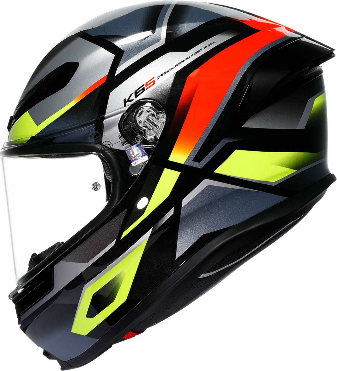K6 S Helmet - Erazer - Black/Red/Yellow Fluo - 2XL