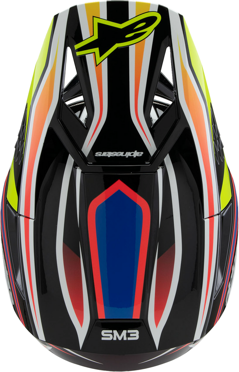 Youth SM3 Helmet - Wurx - Gloss Black/Yellow Fluo/Blue/Red Large