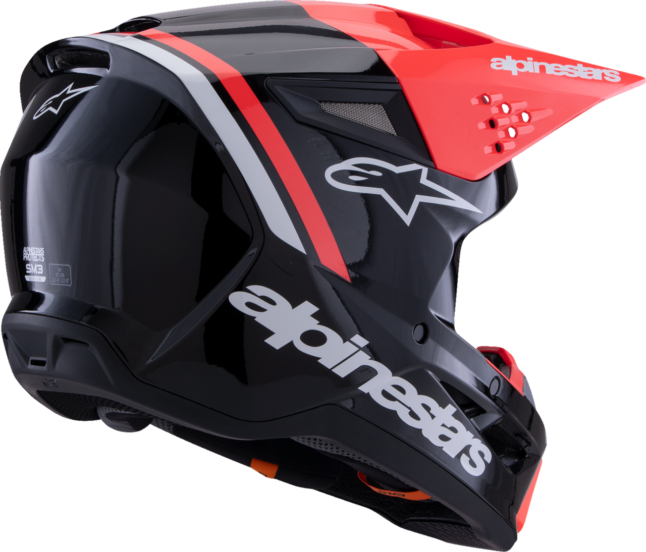 SM3 Helmet - Radium - Gloss Black/Red Fluo/White - XL