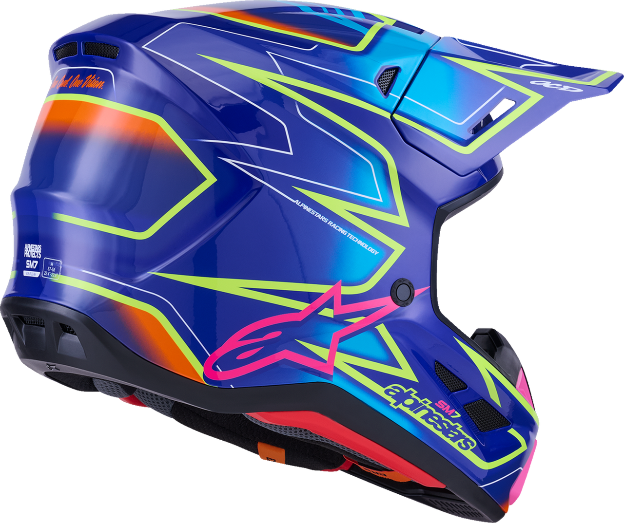 SM7 Helmet - Cast - Gloss/Blue/Pink/Yellow Fluo - Large