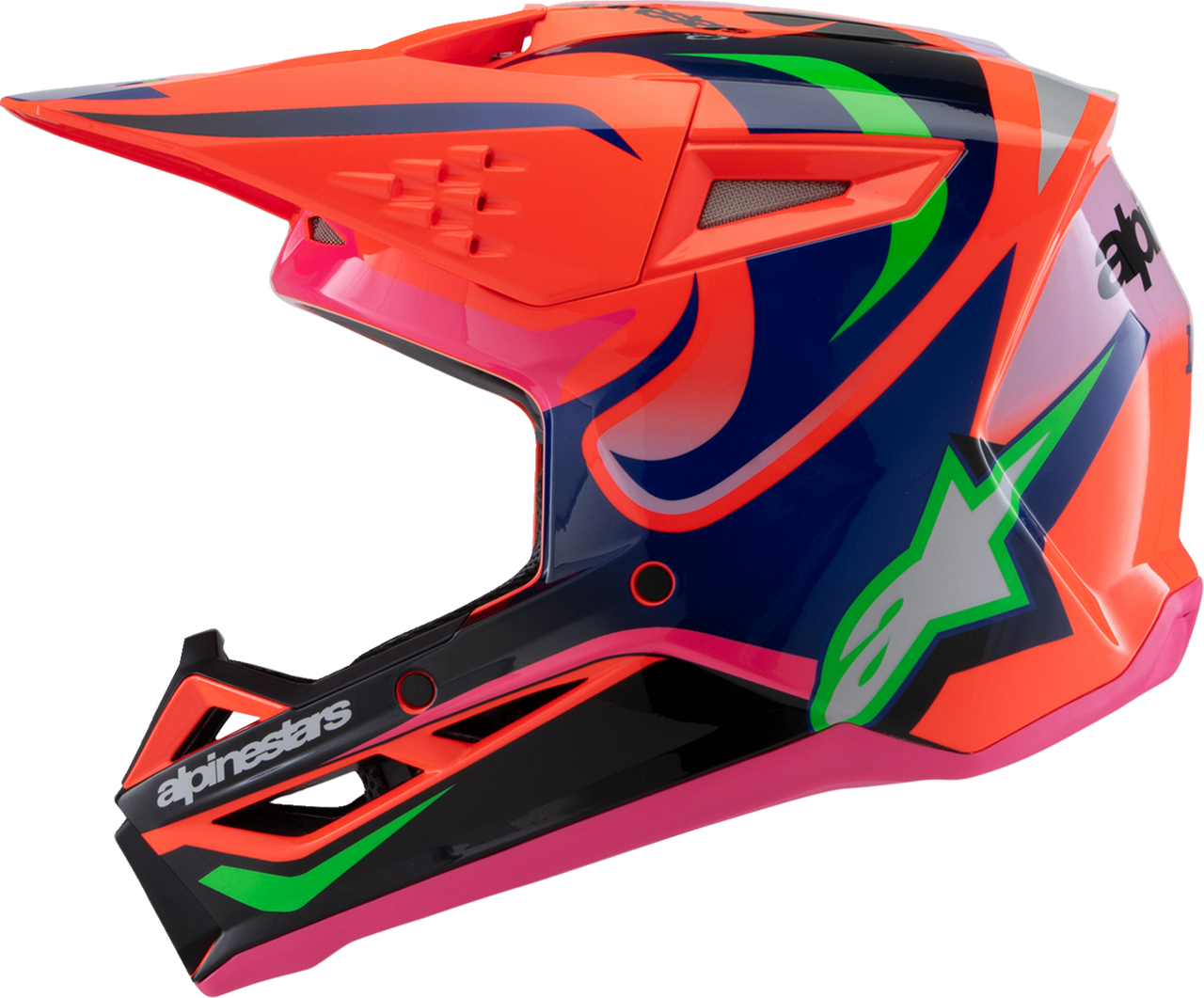 Youth SM3 Helmet - Deegan - Gloss Orange Fluo/Purple/Pink Fluo - Small
