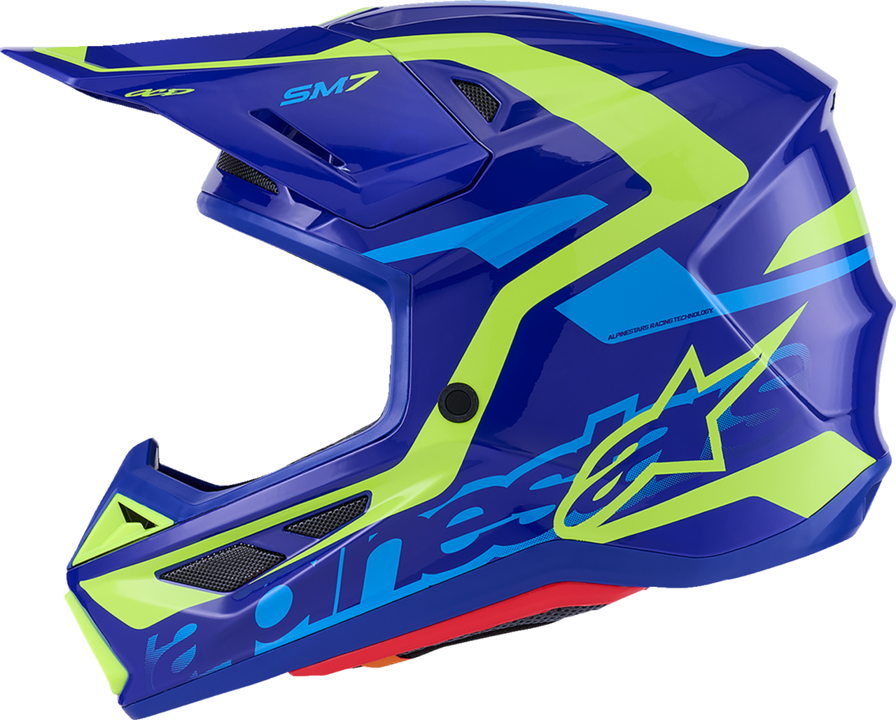 SM7 Helmet - Deed - Gloss Blue/Yellow Fluo - XL