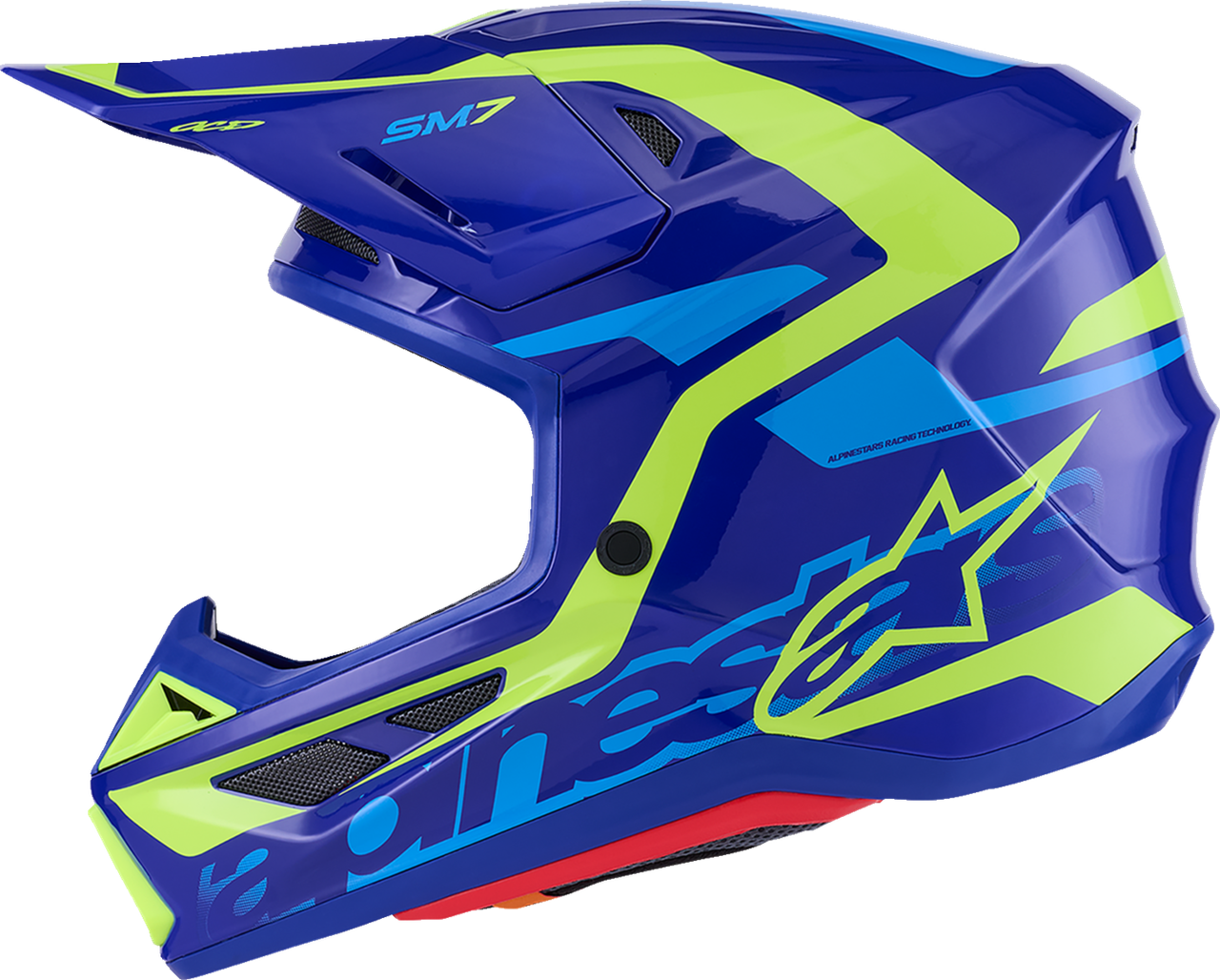 SM7 Helmet - Deed - Gloss Blue/Yellow Fluo - Small
