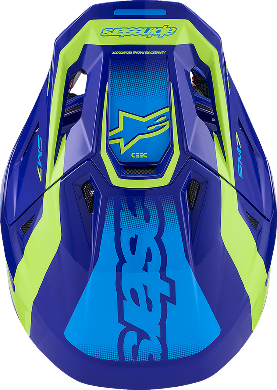 SM7 Helmet - Deed - Gloss Blue/Yellow Fluo - Small