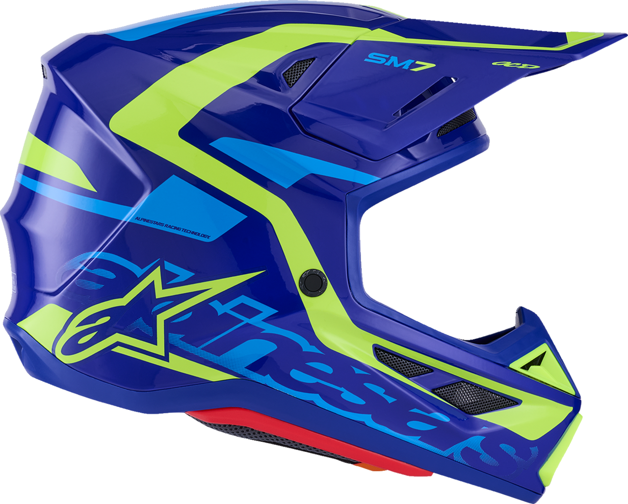 SM7 Helmet - Deed - Gloss Blue/Yellow Fluo - XS