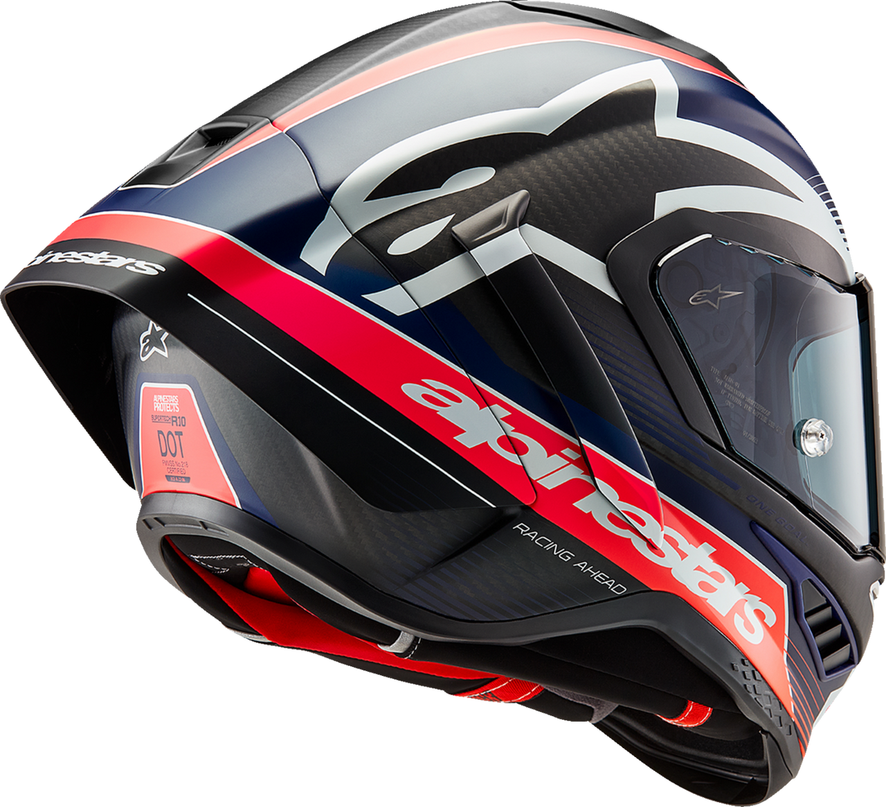 Supertech R10 Helmet - Team - Matte Black/Carbon Red Fluo/Blue - 2XL