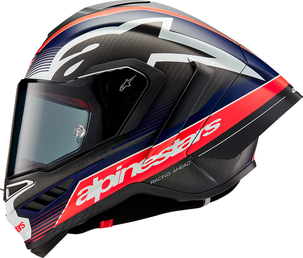 Supertech R10 Helmet - Team - Matte Black/Carbon Red Fluo/Blue - Small