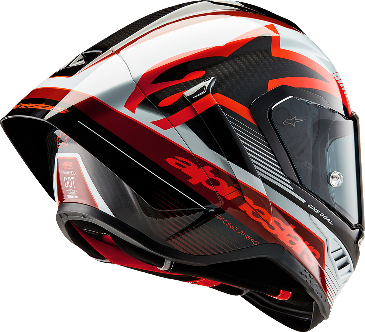 Supertech R10 Helmet - Team - Black/Carbon Red/Gloss White - Small