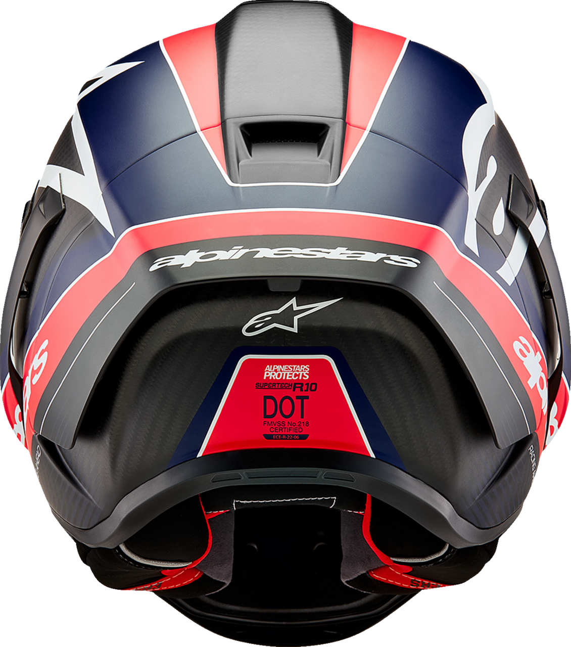 Supertech R10 Helmet - Team - Matte Black/Carbon Red Fluo/Blue - XL