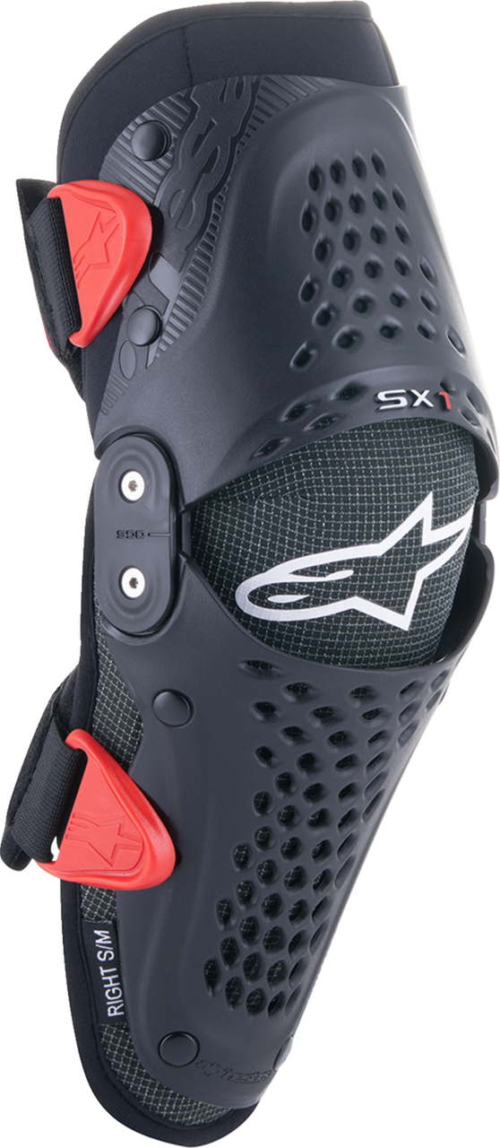 Youth SX-1 Knee Protectors - Black/Red - Small/Medium