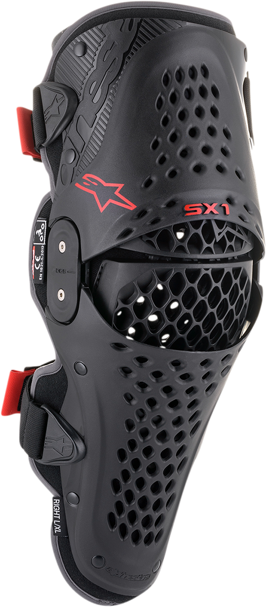 SX-1 v2 Knee Guards - Black/Red - L/XL