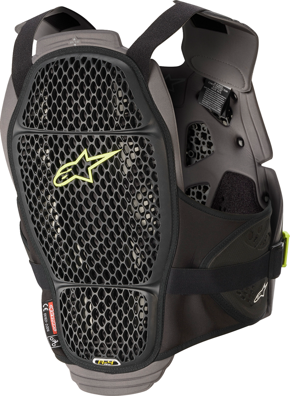 A-4 Max Chest Guard - Black/Anthracite/Yellow Fluo - XS/S
