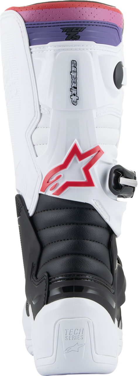 Youth Tech 7S Boots - White/Black/Rainbow - US 7 / EU 40.5