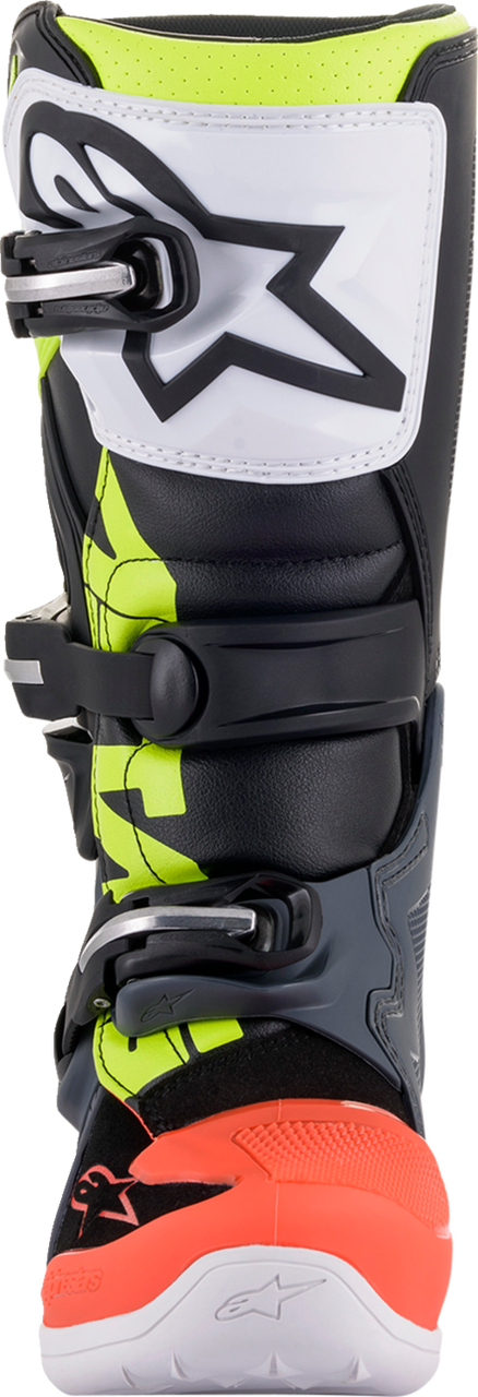 Youth Tech 7S Boots - Black/Gray/Red/White/Yellow - US 7 / EU 40.5