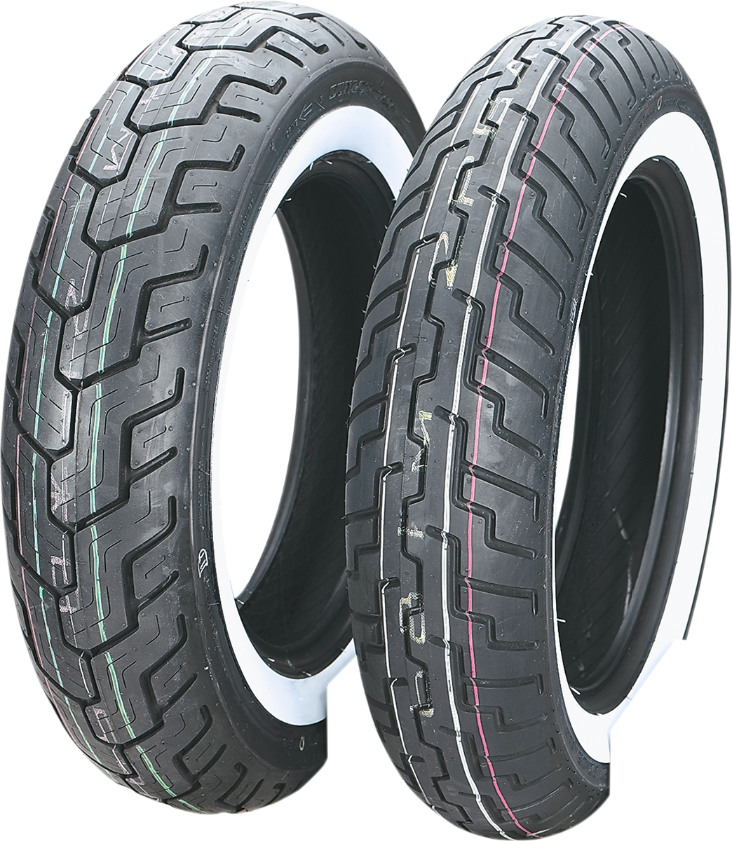 Tire - D404 - Front - 150/80-16 - Wide Whitewall - 71H | Dunlop