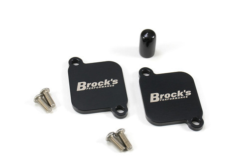 <p>Eliminate unnecessary components and unlock more precise tuning with Brock&rsquo;s Performance PAIR Block Off Plates. Designed to replace the factory PAIR (Pulsed Secondary Air Injection) system, these CNC-machined plates seal off the air injection ports on the cylinder head, preventing fresh air from entering the exhaust stream.</p> <p>By removing the PAIR system, you gain more accurate air/fuel ratio readings&mdash;essential for tuning&mdash;and reduce &ldquo;decel popping&rdquo; commonly caused by unburned air igniting in the exhaust. Whether you're chasing horsepower or just cleaning up your engine bay, this kit delivers the performance and weight savings racers demand.</p> <p><strong>FEATURES</strong></p> <ul> <li>Eliminates the OEM PAIR system for cleaner tuning</li> <li>Blocks open ports on the valve cover after PAIR removal</li> <li>Eliminates unwanted air in the exhaust stream</li> <li>Improves air/fuel accuracy by preventing false O2 sensor readings</li> <li>Decreases 'decel-popping' with aftermarket exhaust system</li> <li>Saves 7.4 oz. (210 g) by removing <a style="color: blue;" href="%%GLOBAL_ShopPathSSL%%/product_images/uploaded_images/280169_GSXR1K_PAIR_BO_Plates_3_Zoom.jpg">OEM PAIR caps and solenoid</a></li> <li>Block-off plates and hardware weigh only 3.6 oz. (102 g)</li> <li>CNC-machined billet aluminum with black anodized finish</li> <li>Includes airbox block-off cap/plug and stainless-steel hardware</li> <li>Laser-etched Brock&rsquo;s Performance logo for a clean look</li> <li>Reuses OEM reed plates as gaskets (replacement reed plates not included)</li> <li>ECU flash or bypass plug may be required on some models</li> <li><a style="color: blue;" href="%%GLOBAL_ShopPathSSL%%/content/Instructions/OTHER/997595.pdf" target="_blank">Click to view Installation Information</a></li> </ul> <p><strong>FITMENT</strong></p> <ul> <li>Suzuki GSX-R1000/R (17-25)</li> <li>Suzuki GSX-R1000 (01-08)</li> <li>Suzuki GSX-S1000 (16-24)</li> <li>Suzuki GSX-S750 (15-22)</li> <li>Suzuki Katana (20-22)</li> </ul>