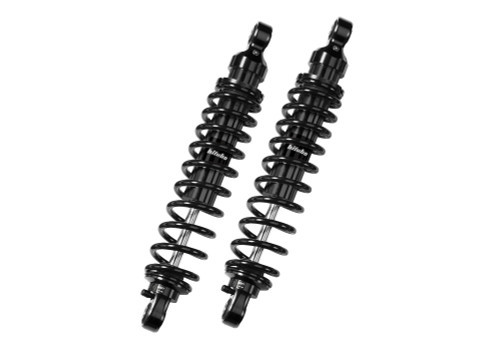 <ul> <li>Significantly increased riding comfort and adjustability</li> <li>Alloyed steel main shock body with black finish</li> <li>Springs manufactured from Cr-Si alloyed steel (black)</li> <li>Black anodized CNC machined billet aluminum head</li> <li>Manual spring preload adjustment system (tool included)</li> <li>Nitrogen pressurized coaxial chamber with oil/gas aluminum piston</li> <li>Includes set-up manual, install instructions, and adjustment tool</li> <li>Adjustable features include:</li> <ul> <li>Spring preload (manual)</li> <li>Hydraulic rebound</li> </ul> <li><strong>Note:</strong> Fitment intended for Harley-Davidson Dyna's but compatible with applications using 0.50" DIA shock mounting hardware</li> </ul> <div class="moretab" data-title="Product Details"> <p>If you're lucky enough to live in a place with beautifully paved roads and an unexplained lack of potholes, then shock absorbers aren't a big deal for you. For the rest of us that ride on today&rsquo;s roads, varying levels of shock performance make significant difference in our riding experience. Most OEM motorcycle suspensions are carefully designed to ensure adequate performance under a variety of conditions. Still, every suspension represents numerous compromises, as manufacturers must design their motorcycles for a variety of needs and conditions, while ensuring that some customers&rsquo; expectations about ride and handling are met effectively and safely. But, your needs may not match what the manufacturer had in mind for their particular model.</p> <p>Bitubo presents its WMEo series rear twin shocks in chrome and black, for select Harley-Davidson models. The WMEo shocks allow a remarkable overall improvement over the factory shocks as well as improved handling at higher speed, higher loads, and variable terrain.</p> <p><strong>Technical Features:</strong> These monotube shocks only use a single outer tube. The oil and gas are separated by a free floating piston which puts the oil on the top and Nitrogen gas on the bottom shock body in high resistance alloy steel with a CNC machined billet aluminum head.</p> <ul> <li>The monotube shock design contains a larger active piston surface area, which means greater and more consistent damping force.</li> <li>Lower operating pressure leads to more consistent and controlled rides.</li> <li>Other benefits include increased oil capacity, improved heat dissipation, and longevity.</li> <li>The free-floating piston valve never allows oil and gas to mix thus minimizes foaming. The overall effect is that monotubes offer better and more precise damping.</li> <li>Monotubes are more durable; require minimal maintenance and the cost in the long run is much lower.</li> </ul> </div> <div class="moretab" data-title="About Bitubo"> <p><iframe src="%%GLOBAL_ShopPathSSL%%/content/Descriptions/About_Bitubo_Description_Tab.html" width="100%" height="500" frameborder="0"></iframe></p> </div>