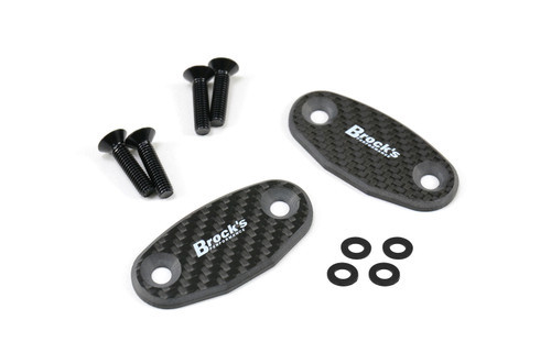<p>Designed specifically for the Kawasaki ZX-10R, this carbon fiber Mirror Block Off Plate Set is the perfect upgrade for racers looking to reduce weight, enhance aerodynamics, and achieve quicker ETs.</p>
<p>These sleek, low-profile plates replace your OEM mirrors for race track use, delivering a cleaner look while minimizing air drag. Crafted from 27 layers of premium carbon fiber and finished in a high-gloss coat that perfectly complements BST carbon wheels, these plates look as fast as they perform.</p>
<p><strong><span>FEATURES</span></strong></p>
<ul>
<li>Specifically designed for the <span>Kawasaki ZX-10R (16-26)</span></li>
<li>Compatible with Triumph Daytona 675R (13-18) and Moto2 765 (2020)</li>
<li>Lightweight design: only 0.9 oz. (26 g) with hardware</li>
<li>Easily replaces bulky OEM mirrors, saving 2.59 lb. (1.181 kg)</li>
<li>Enhances aerodynamics for quicker ETs and higher MPH</li>
<li>Conceals fairing hole left by turn signal wiring on Gen 5 models (2016&ndash;2020)</li>
<li>Made from 27 layers of carbon fiber</li>
<li>Includes left and right carbon fiber block off plates</li>
<li>Includes black anodized 7075 aluminum screws</li>
<li>Gloss finish to match BST carbon fiber wheels</li>
<li>Printed with Brock&rsquo;s Performance logo</li>
<li><a style="color: blue;" href="%%GLOBAL_ShopPathSSL%%/content/Instructions/ZX10R_ZX12R/998137.pdf" target="_blank"><span>Click to view Installation Information</span></a></li>
</ul>
<p><strong>Note:&nbsp;</strong>Track use only. Not DOT approved for street use.</p>