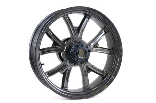 <ul>
<li><span style="color: #666666; font-weight: bold;">SIZE :</span>&nbsp;6.0" x 17"</li>
<li><span style="color: #666666; font-weight: bold;">WEIGHT :</span> 13.05 lb. (5.92 kg)<br /> Add .60 lb. (0.272 kg) with Worldwide Bearings ceramic bearings<br /> Add .65 lb. (0.295 kg) with Worldwide Bearings steel bearings</li>
<li><span style="color: #666666; font-weight: bold;">STATIC LOAD RATING :</span> 640 lb. (290 kg)<br /><a style="color: red;" href="http://blog.brocksperformance.com/bst-wheel-load-rating-information/" target="_blank"><strong>Click Here: Important Load Rating Safety Information</strong></a></li>
<li><span style="color: #666666; font-weight: bold;">MATERIALS :</span> Carbon fiber and aluminum</li>
<li><span style="color: #666666; font-weight: bold;">STYLE :</span> Five curved, split-spoke configuration</li>
<li><span style="color: #666666; font-weight: bold;">VALVE STEMS :</span> BST Ultra-High-Speed (UHS) 90-degree, aluminum stems and caps</li>
<li><span style="color: #666666; font-weight: bold;">APPROVALS :</span> DOT E and JWL for street and track use</li>
<li><span style="color: #666666; font-weight: bold;">FITMENT :</span> Direct OEM replacement</li>
<li><span style="color: #666666; font-weight: bold;">TPMS :</span> Compatible with OEM TPMS sensor assembly (see 'Fitment' tab for more info)</li>
<li><span style="color: #666666; font-weight: bold;">BRAKE ROTOR PCD :</span> 5 x 3.25&rdquo; (82.5mm)</li>
<li><span style="color: #666666; font-weight: bold;">WARRANTY :</span> 2 Years</li>
<li><a style="color: blue;" href="%%GLOBAL_ShopPathSSL%%/polyurethane-cush-drive-rubber-5-pack-h-d-touring-09-20-and-xg-500-750-15-20/" target="_blank"><strong>Improve your ride quality by replacing the OEM cush drive rubbers with these high performance polyurethane alternatives (click for more info)</strong></a></li>
</ul>
<p><a href="%%GLOBAL_ShopPathSSL%%/content/BST_Drawings/33014_8000_HD_Engineered_Drawings.pdf" target="_blank"><img src="https://cdn11.bigcommerce.com/s-415rnuyx4g/product_images/uploaded_images/images/HD_Engineering_Drawing_Th.jpg" alt="" width="415px" height="50px" align="left" /></a></p>
<div class="moretab" data-title="Fitment">
<p><strong>TPMS Note:</strong> For bikes equipped with a factory TPMS system, the BST valve stem must be removed and replaced with the TPMS sensor assembly from the OEM wheel. Alternatively, a new TPMS sensor assembly can be purchased through a dealer and installed, allowing you to retain the TPMS functionality of the OEM wheel.</p>
<p><strong>CVO Models:</strong> If you are purchasing wheels for Harley-Davidson CVO&rsquo;s, due to variations in the OEM wheels equipped on each model, please look over the engineered drawings for your desired wheel. CVO models equipped with 7-bolt rotors (Agitator / Slicer / Chisel) may still be compatible with the purchase of aftermarket rotors. See Brake Rotor pitch circle diameter (PCD) for details on rotor fitment.</p>
</div>
<div class="moretab" data-title="Product Details">
<p><iframe src="https://store-415rnuyx4g.mybigcommerce.com/content/Descriptions/BST_Wheels_Product_Details_Tab.html" width="575" height="500" frameborder="0"></iframe></p>
</div>
<div class="moretab" data-title="Technical">
<p><iframe src="https://store-415rnuyx4g.mybigcommerce.com/content/Descriptions/BST_Wheels_Technical_Tab.html" width="575" height="500" frameborder="0"></iframe></p>
</div>