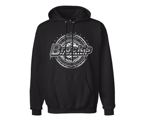 <ul> <li>Black hooded sweatshirt</li> <li>Cotton / Polyester blend</li> <li>Brock's Performance logo with Stupid Fast<sup>&reg;</sup> sprocket design featuring a vintage look with faded printing and distressed graphics</li> <li>Hand warmer pockets</li> <li>Drawstring hood</li> </ul> <p>The Stupid Fast<sup>&reg;</sup> line of products by Brock&rsquo;s Performance will get you noticed, and this all-new Stupid Fast<sup>&reg;</sup> hooded sweatshirt is no exception.</p>