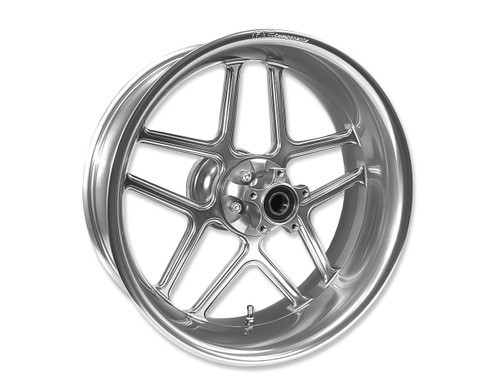 <ul>
<li><span style="color: #666666; font-weight: bold;">SIZE :</span> 6.25" x 17"</li>
<li><span style="color: #666666; font-weight: bold;">WEIGHT :</span> 19.00 lb. (8.61 kg)<br /> Add 0.50 lb. (0.22 kg) with Worldwide Bearings ceramic bearings<br /> Add 0.60 lb. (0.27 kg) with Worldwide Bearings steel bearings</li>
<li><span style="color: #666666; font-weight: bold;">MATERIALS :</span> Aircraft grade 6061 forged billet aluminum</li>
<li><span style="color: #666666; font-weight: bold;">STYLE :</span> Five straight, split-spoke configuration</li>
<li><span style="color: #666666; font-weight: bold;">VALVE STEMS :</span> Standard straight</li>
<li><span style="color: #666666; font-weight: bold;">FINISH :</span> Machine polished</li>
<li><span style="color: #666666; font-weight: bold;">APPROVALS :</span> DOT and JWL for street and track use</li>
<li><span style="color: #666666; font-weight: bold;">FITMENT :</span> Direct OEM replacement</li>
<li><span style="color: #666666; font-weight: bold;">CHAIN DRIVE :</span> <a style="color: blue;" href="%%GLOBAL_ShopPathSSL%%/v-twin/rc-components-wheels/vortex-826-sprockets/" target="_blank">Aftermarket rear sprocket</a> and 3/8"-16 mounting hardware required<br />Designed for use with a 0.750" offset front sprocket<br /><em>(PBI Sprockets part # <a style="color: blue;" href="%%GLOBAL_ShopPathSSL%%/pbi-front-sprocket-24-tooth-075in-offset-530-chain/" target="_blank">302-24</a> or <a style="color: blue;" href="%%GLOBAL_ShopPathSSL%%/pbi-front-sprocket-25-tooth-075in-offset-530-chain/" target="_blank">302-25</a> is recommended)</em></li>
<li><span style="color: #666666; font-weight: bold;">BRAKE ROTOR PCD :</span> 5 x 3.25&rdquo; (82.5mm)</li>
<li><span style="color: #666666; font-weight: bold;">TPMS :</span> Compatible with Harley-Davidson TMPS valve stems</li>
<li><span style="color: #666666; font-weight: bold;">WARRANTY :</span> Limited Lifetime Warranty</li>
</ul>
<div class="moretab" data-title="Product Details">
<p>The Laguna Series Lightweight Performance Bagger Wheels are a fusion of racing experience, engineering, design and a passion for lightweighting Harley-Davidson Baggers. This series represents more than 30 years of experience as an industry pioneer in the aluminum wheel industry. The Team at RC Components recognized the trend of making Baggers Lighter, Faster and Stronger when they decided to enter this exciting new market. The goal was to trim weight, while maintaining strength and a visually appealing design.</p>
<p>RC Components forged billet aluminum race wheels begin as a billet of 6061 aircraft aluminum, then it&rsquo;s forged under extreme pressure and heat, causing the metal to be stronger, lighter and less prone to oxidation and corrosion. It&rsquo;s not enough to just make a part out of forged billet aluminum and say that it&rsquo;s definitely stronger than cast, it needs the design to back it up. RC Components engineered a design with utmost precision, for the Laguna Series wheels, one that enhances the strength needed to perform on and off the track.</p>
<p><em>Available Sizes - Front: 17 x 3.5" or 19 x 3" and Rear: 17 x 6.25". Finish options: Gold, Black or Polished. Choose from Belt Drive or Chain Drive.</em></p>
</div>
<div class="moretab" data-title="Technical">
<p><strong>Brake Rotor Note:</strong> Before purchasing wheels for Harley-Davidson Touring models, due to variations in the OEM wheels equipped on each model, please verify the brake rotor mounting size. Models equipped with 7-bolt rotors (Agitator / Slicer / Chisel) will still be compatible with the purchase of aftermarket rotors. See Brake Rotor pitch circle diameter (PCD) on the overview tab to see what rotor fits this wheel.</p>
</div>