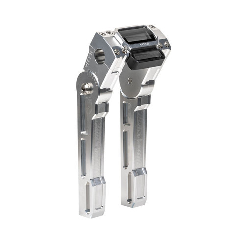 <ul>
<li>Silver adjustable riser and digital gauge housing</li>
<li>CNC machined from billet aluminum</li>
<li>8 inch height and 1 inch bar clamp</li>
<li><strong>Does not include digital gauges (reuses OEM gauges)</strong></li>
<li>Measure handlebar diameter before purchase</li>
<li>Compatible with&nbsp;(18-23) FXBB/FXBBS, (18-23) FXBR/ FXBRS Breakout, (19-20) FXDRS, (20-23) FXST Standard, (2022) FXRST Low Rider El Diablo, (22-23) FXLRST Low Rider ST</li>
<li>Includes installation hardware and set screws</li>
</ul>
<p><em>Installation should be performed following the OEM Harley-Davidson Service Manual and torque specifications</em></p>
<div class="moretab" data-title="About Vity's Design">
<p>Vity's goal is to dedicate the highest effort we possibly can into our original, custom designed products for your beloved Harley Davidson. Quality and customer satisfaction is imperative to us. We also love our heritage that helped us greatly in the process of creating this brand. Italian craftsmanship at its best.</p>
<p>Vity&rsquo;s Design showcases the natural beauty of CNC machining, in most products, by intentionally omitting final finishing processes such as tumbling, stonewashing, burnishing, or polishing.</p>
<p>The following quote from Vity's Design Founder, Matteo Vitali is translated from Italian: "From the incredible passion for Harley Davidson, my every single iron take shape. From a deep and meticulous study of materials, shapes and color, my accessories come to life."</p>
</div>