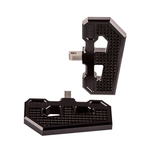 <ul>
<li>Black racing floorboards</li>
<li>CNC machined from billet aluminum</li>
<li>Diamond pattern increases comfort without sacrificing control</li>
<li>Compatible with all Harley Davidson traditional male mounts (excludes rider/passenger (18-24) Softail, (20-21) Livewire and rider pegs on (15-20) XG, (10-22) XL1200X/XS, (11-20) XL1200C, (12-16) XL1200V)</li>
<li>Includes drill bit</li>
<li>Does not include mounting hardware</li>
</ul>
<p><em>Installation should be performed following the OEM Harley-Davidson Service Manual and torque specifications</em></p>
<div class="moretab" data-title="About Vity's Design">
<p>Vity's goal is to dedicate the highest effort we possibly can into our original, custom designed products for your beloved Harley Davidson. Quality and customer satisfaction is imperative to us. We also love our heritage that helped us greatly in the process of creating this brand. Italian craftsmanship at its best.</p>
<p>Vity&rsquo;s Design showcases the natural beauty of CNC machining, in most products, by intentionally omitting final finishing processes such as tumbling, stonewashing, burnishing, or polishing.</p>
<p>The following quote from Vity's Design Founder, Matteo Vitali is translated from Italian: "From the incredible passion for Harley Davidson, my every single iron take shape. From a deep and meticulous study of materials, shapes and color, my accessories come to life."</p>
</div>