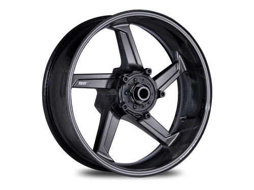<ul>
<li><span style="color: #666666; font-weight: bold;">SIZE :</span> 6" x 17"</li>
<li><span style="color: #666666; font-weight: bold;">WEIGHT :</span> 8.70 lb. (3.95 kg) with sprocket carrier and hardware (without sprocket)<br />Add 1.05 lb. (0.48 kg) with Worldwide Bearings ceramic bearings<br />Add 1.15 lb. (0.52 kg) with Worldwide Bearings steel bearings</li>
<li><span style="color: #666666; font-weight: bold;">STATIC LOAD RATING :</span> 617 lb. (280 kg)<br /><a style="color: red;" href="http://blog.brocksperformance.com/bst-wheel-load-rating-information/" target="_blank"><strong>Click Here: Important Load Rating Safety Information</strong></a></li>
<li><span style="color: #666666; font-weight: bold;">MATERIALS :</span> Carbon fiber and aluminum</li>
<li><span style="color: #666666; font-weight: bold;">STYLE :</span> Slanted, five-spoke configuration</li>
<li><span style="color: #666666; font-weight: bold;">VALVE STEMS :</span> BST Ultra-High-Speed (UHS) 90-degree, aluminum stems and caps</li>
<li><span style="color: #666666; font-weight: bold;">APPROVALS :</span> DOT E and JWL for street and track use</li>
<li><span style="color: #666666; font-weight: bold;">FITMENT :</span> Direct OEM replacement (uses OEM Ducati rear sprocket)</li>
<li><span style="color: #666666; font-weight: bold;">WARRANTY :</span> 2 Years</li>
</ul>
<p><strong><a style="color: blue;" href="%%GLOBAL_ShopPathSSL%%/content/brocknm/PDFS/BST_Star_TEK_Technical_Bulletin_2024_Rev2.pdf" target="_blank">Technical Bulletin for Star TEK Wheels (PDF)</a></strong></p>
<div class="moretab" data-title="Product Details">
<p><iframe src="%%GLOBAL_ShopPathSSL%%/content/Descriptions/BST_Wheels_Star_TEK_Product_Details_Tab.html" width="575" height="500" frameborder="0"></iframe></p>
</div>
<div class="moretab" data-title="Technical">
<p><iframe src="%%GLOBAL_ShopPathSSL%%/content/Descriptions/BST_Wheels_Star_TEK_Technical_Tab.html" width="575" height="500" frameborder="0"></iframe></p>
</div>