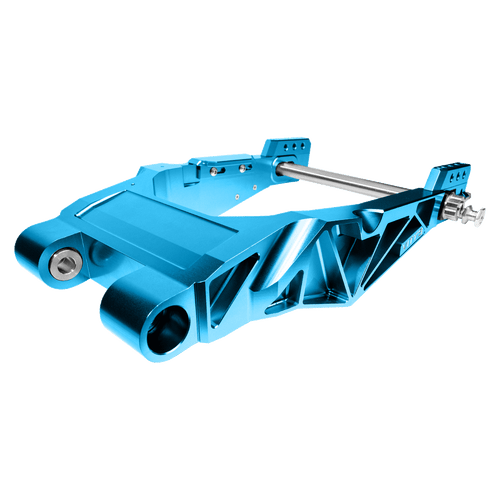 <ul>
<li>Sky blue anodized performance swingarm</li>
<li>CNC-machined from a single solid block of high-strength aluminum</li>
<li>Provides maximum structural integrity and unmatched rigidity</li>
<li>Designed for stability and control while shedding the heavy OEM arm</li>
<li>Compatible with (09-26) Touring models</li>
<li>Includes an upgraded axle and bearings</li>
<li>Compatible with OEM brake caliper (108mm aftermarket radial mount caliper bracket <a style="color: blue;" href="%%GLOBAL_ShopPathSSL%%/vitys-touring-swingarm-caliper-bracket-sky-blue-touring-09-24/" target="_blank">available here</a>)</li>
<li>Precision engineered for optimum performance</li>
<li>Offers three shock mount positions: raised, stock, and lowered</li>
</ul>
<p><em>Installation should be performed following the OEM Harley-Davidson Service Manual and torque specifications</em></p>
<div class="moretab" data-title="About Vity's Design">
<p>Vity's goal is to dedicate the highest effort we possibly can into our original, custom designed products for your beloved Harley Davidson. Quality and customer satisfaction is imperative to us. We also love our heritage that helped us greatly in the process of creating this brand. Italian craftsmanship at its best.</p>
<p>Vity&rsquo;s Design showcases the natural beauty of CNC machining in most products by intentionally omitting final finishing processes such as tumbling, stonewashing, burnishing, or polishing.</p>
<p>The following quote from Vity's Design Founder, Matteo Vitali is translated from Italian: "From the incredible passion for Harley Davidson, my every single iron take shape. From a deep and meticulous study of materials, shapes and color, my accessories come to life."</p>
</div>