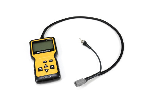 <ul>
<li>Handheld provides the ability to read and clear FI codes</li>
<li>Includes inline dealer mode switch</li>
<li>Simple plug-and-play installation</li>
<li>Plugs into the 6-pin diagnostic port</li>
<li>Dealer mode switch allows FI codes to be displayed on the dash</li>
<li>Flexible mounting options allow it to be easily tucked away or permanently mounted</li>
<li>Provides the ability to set and reset service intervals</li>
</ul>