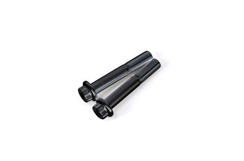 <p>These high-strength ARP stainless steel caliper mounting bolts are the perfect finishing touch to your upgraded <a style="color: blue;" href="%%GLOBAL_ShopPathSSL%%/v-twin/brakes/" target="_blank">Brembo brake system</a></p>
<ul>
<li>Includes two (2) M10-1.25 x 60mm 12-point bolts</li>
<li>12-point design for a clean, sophisticated look</li>
<li>Rolled threads for exceptional tensile strength</li>
<li>Matte black finish*</li>
<li>Made in the USA</li>
</ul>
<p><em>*A proprietary 'Black Ice' coating has been applied to retain the stainless steel's anti-corrosion properties while providing a deep, matte black finish.</em></p>