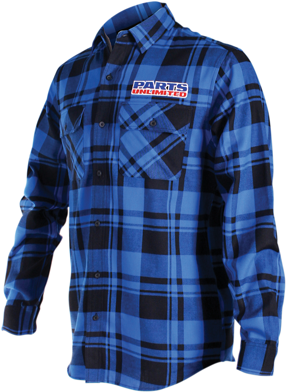 Throttle Threads Parts Unlimited Long-Sleeve Flannel Shirt Psu34S68Blsr